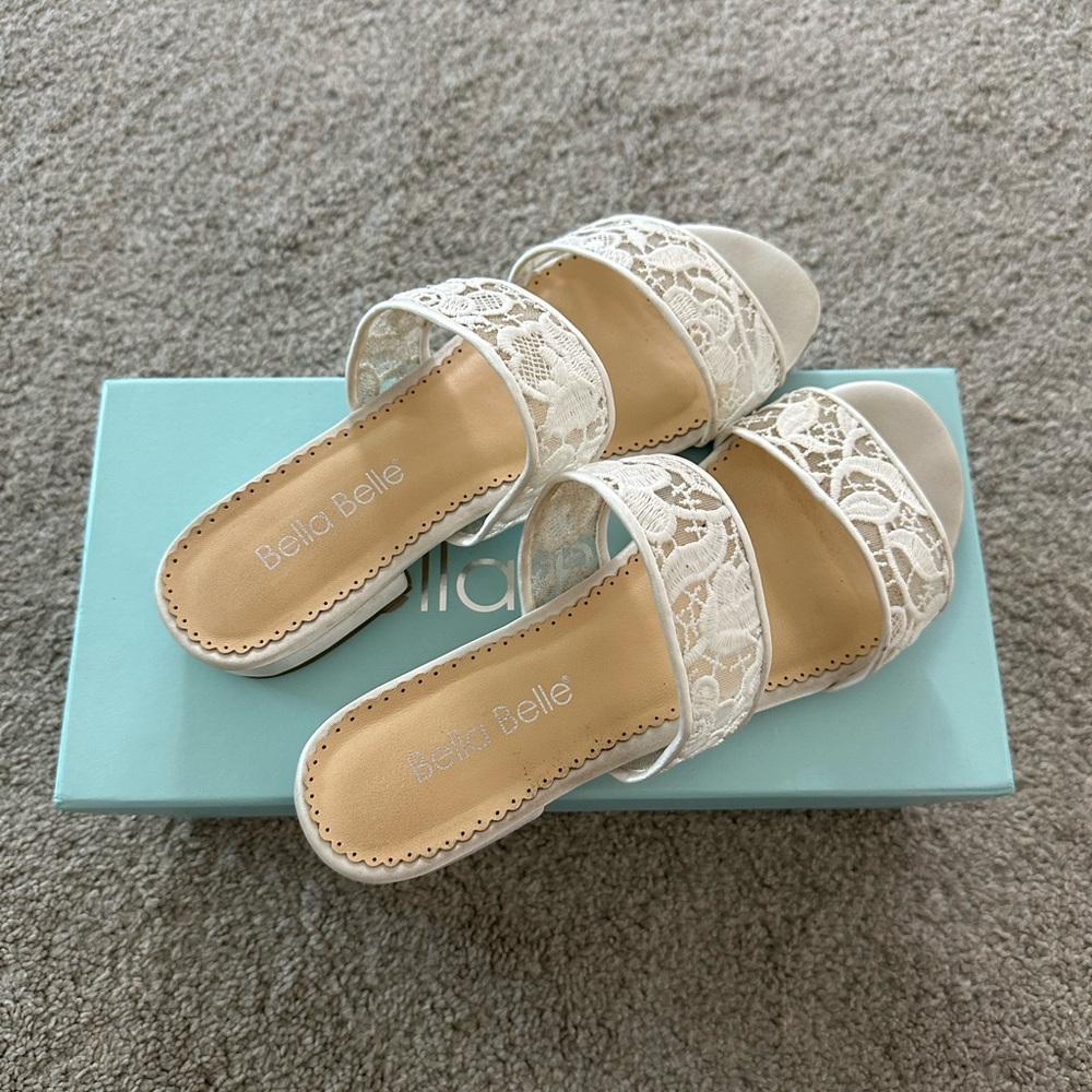 Bella Belle (Bhldn) Lidia Wedding Sandals Size 6.5 Ivory